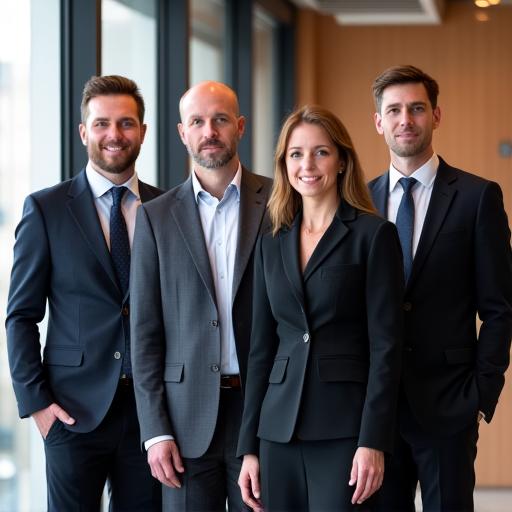 Professional photo of the Kestrel Build leadership team in a modern office.