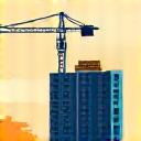 Icon of a crane building a structure