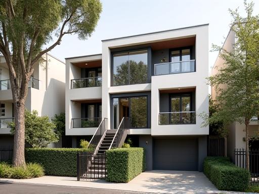 Elegant townhouses in Toorak.